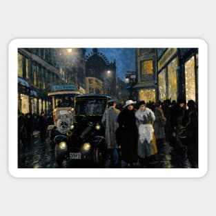 An Evening Stroll on the Boulevard by Paul Fischer Sticker